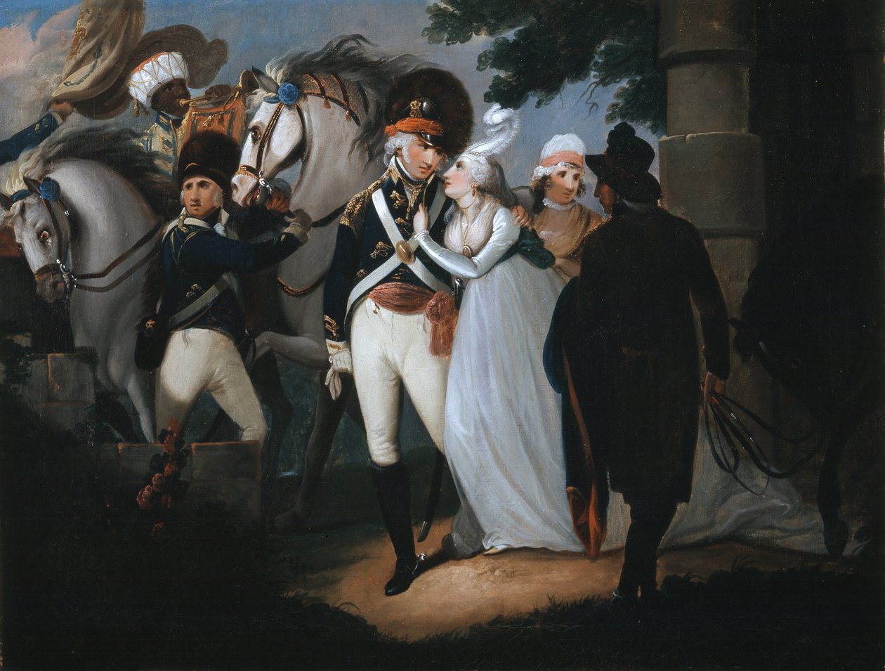 En officer af Light Dragoons tager afsked med sin kone, ca. 1795 af Henry Singleton