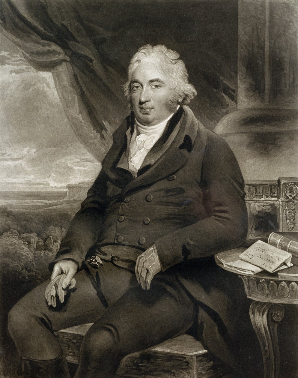 J. Fuller Esq, M.P., graveret af C. Turner, 1808 (mezzotint) af Henry Singleton