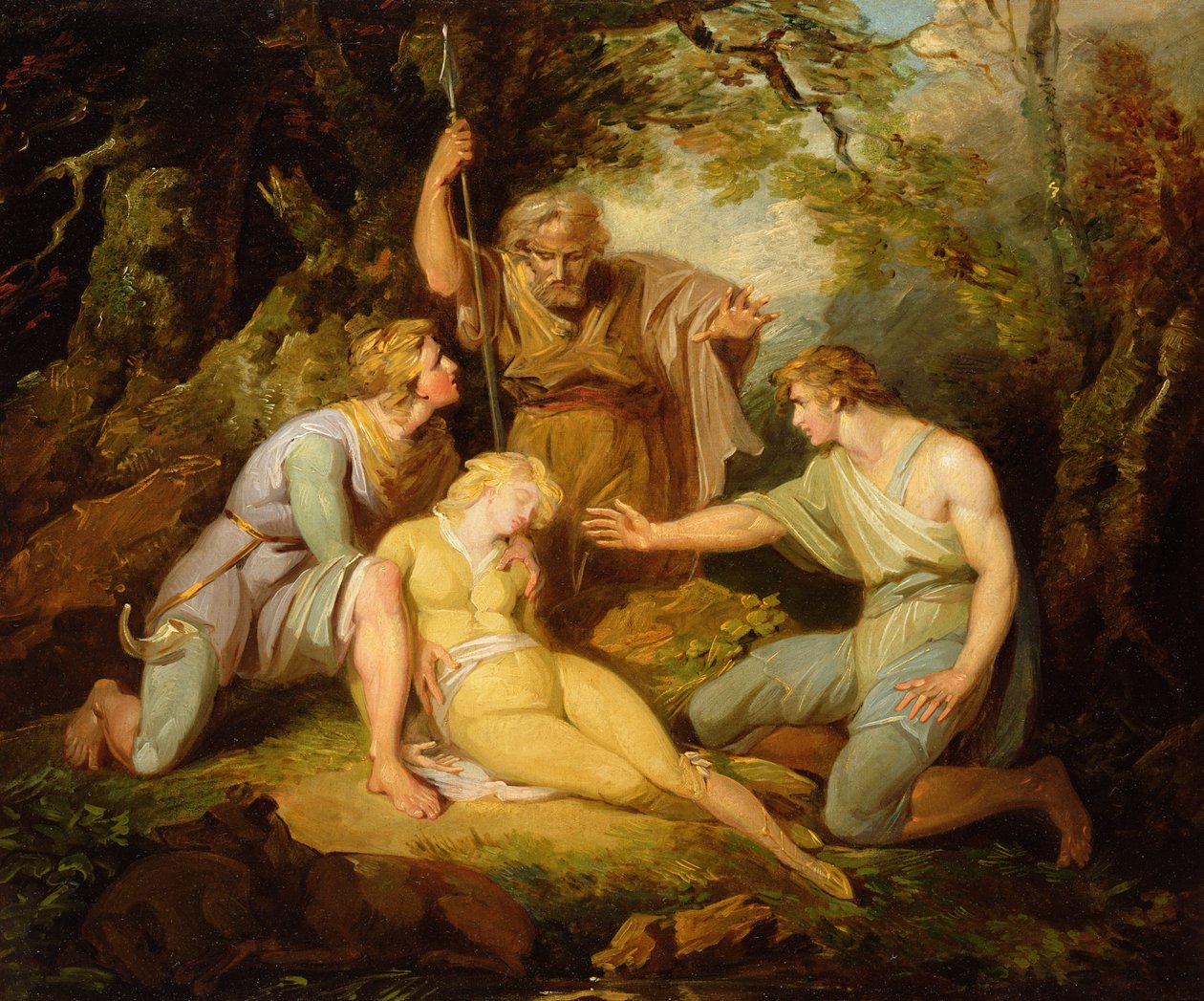 Scene ii Akt IV fra "Cymbeline" af William Shakespeare (1564-1616) af Henry Singleton