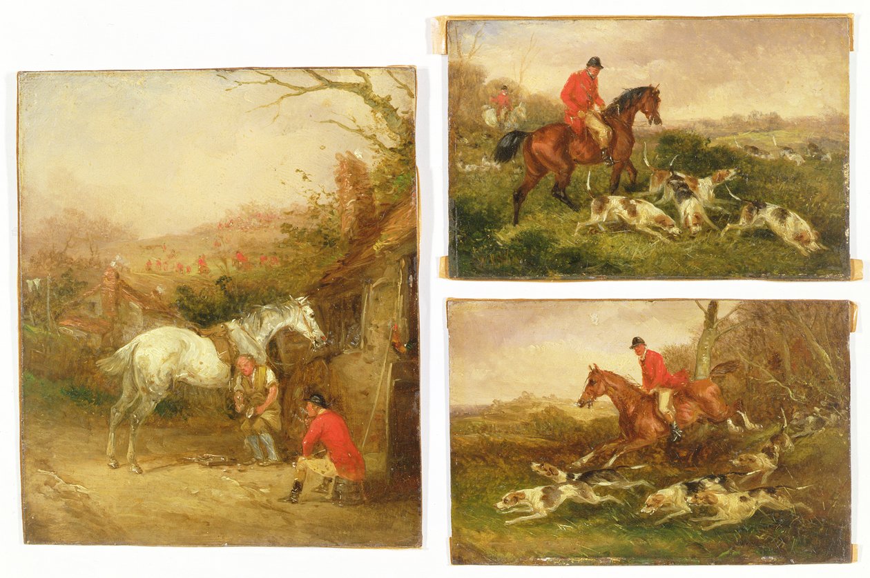 Shoeing, The Check and Gone Away, 1800-tallet af Henry Thomas Alken
