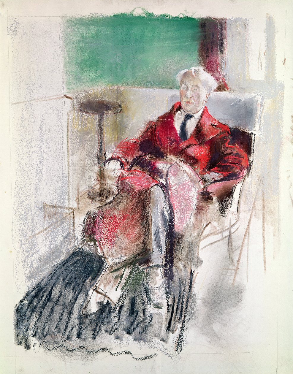 Portræt af George Moore (1852-1933) ca. 1920 (pastel på papir) af Henry Tonks