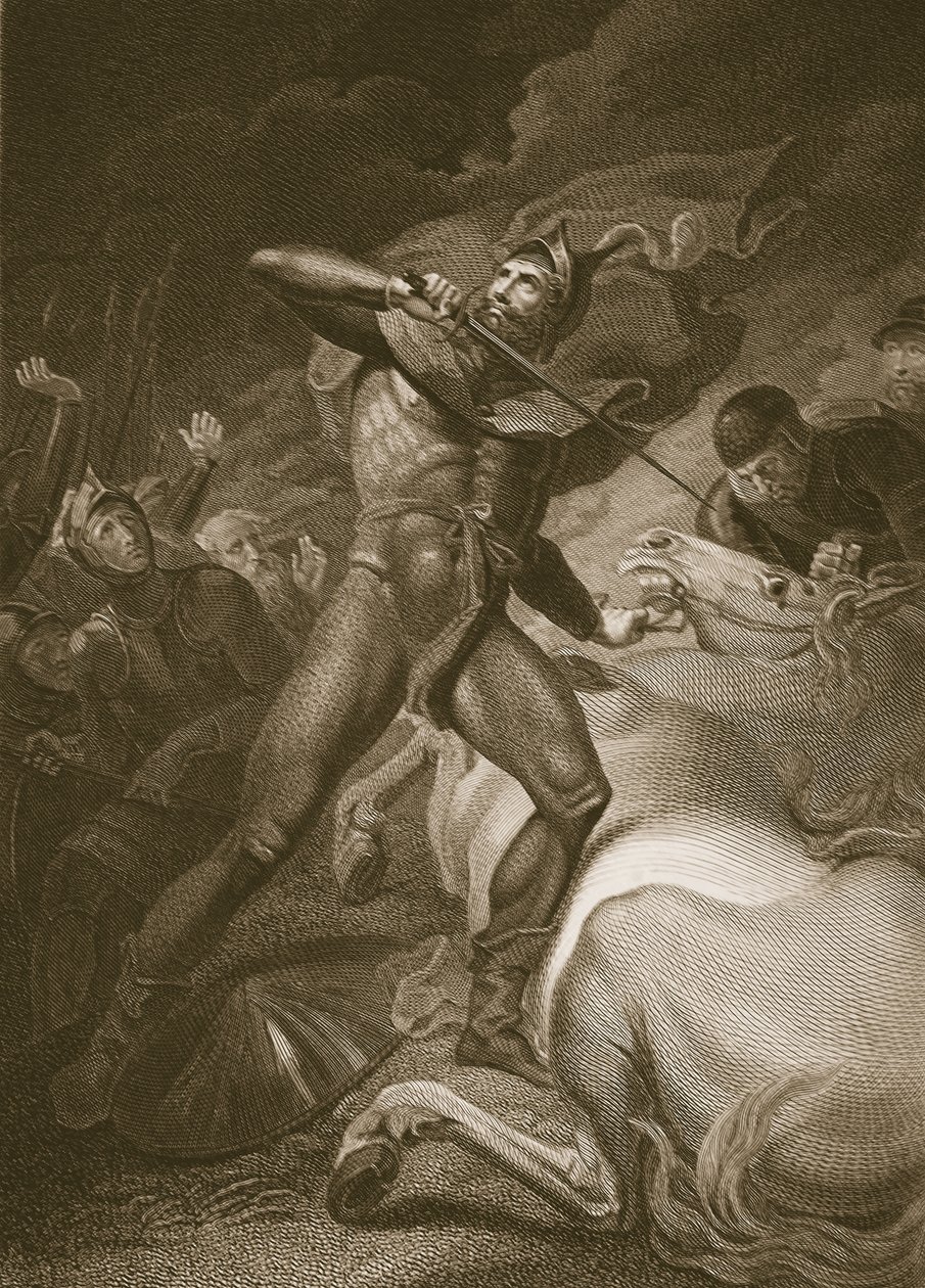 The Resolute Conduct of the Earl of Warwick forud for slaget ved Towton, indgraveret af T. Holloway, illustration fra David Humes 