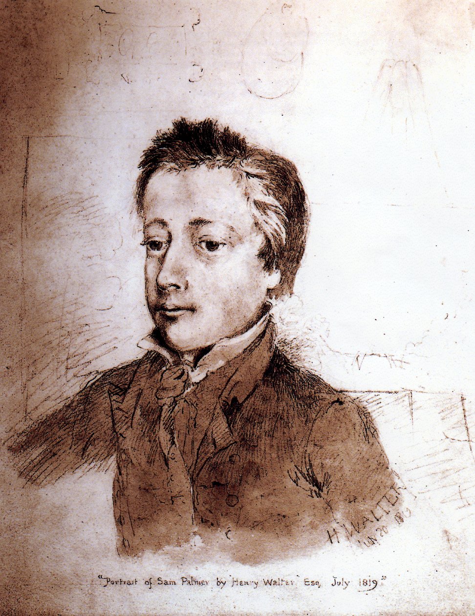Portræt af Samuel Palmer (1805-81) som dreng, 1819 af Henry Walter