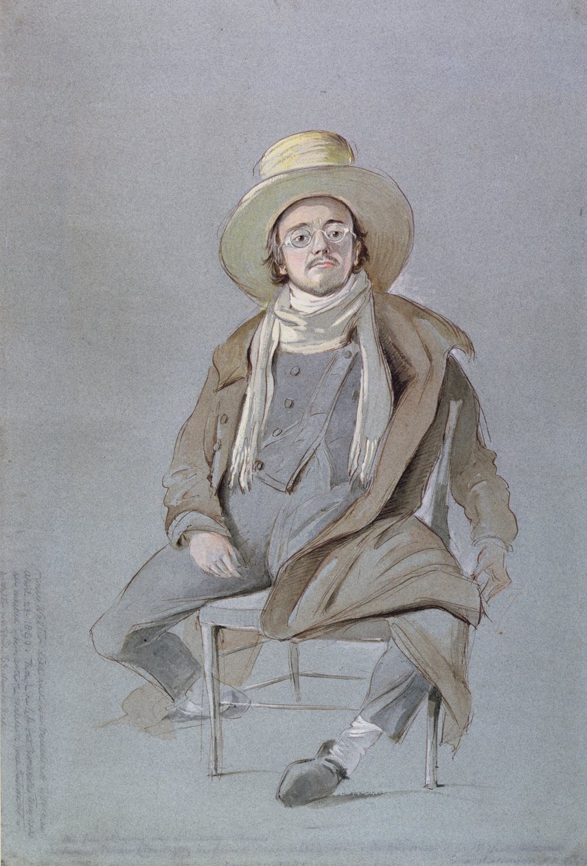Portræt af Samuel Palmer (pen og blæk, wc og kropsfarve på papir) af Henry Walter