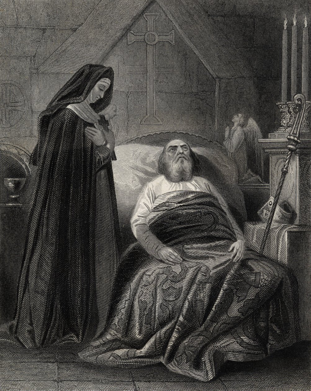 St. Patricks død, indgraveret af J.Rogers af Henry Warren