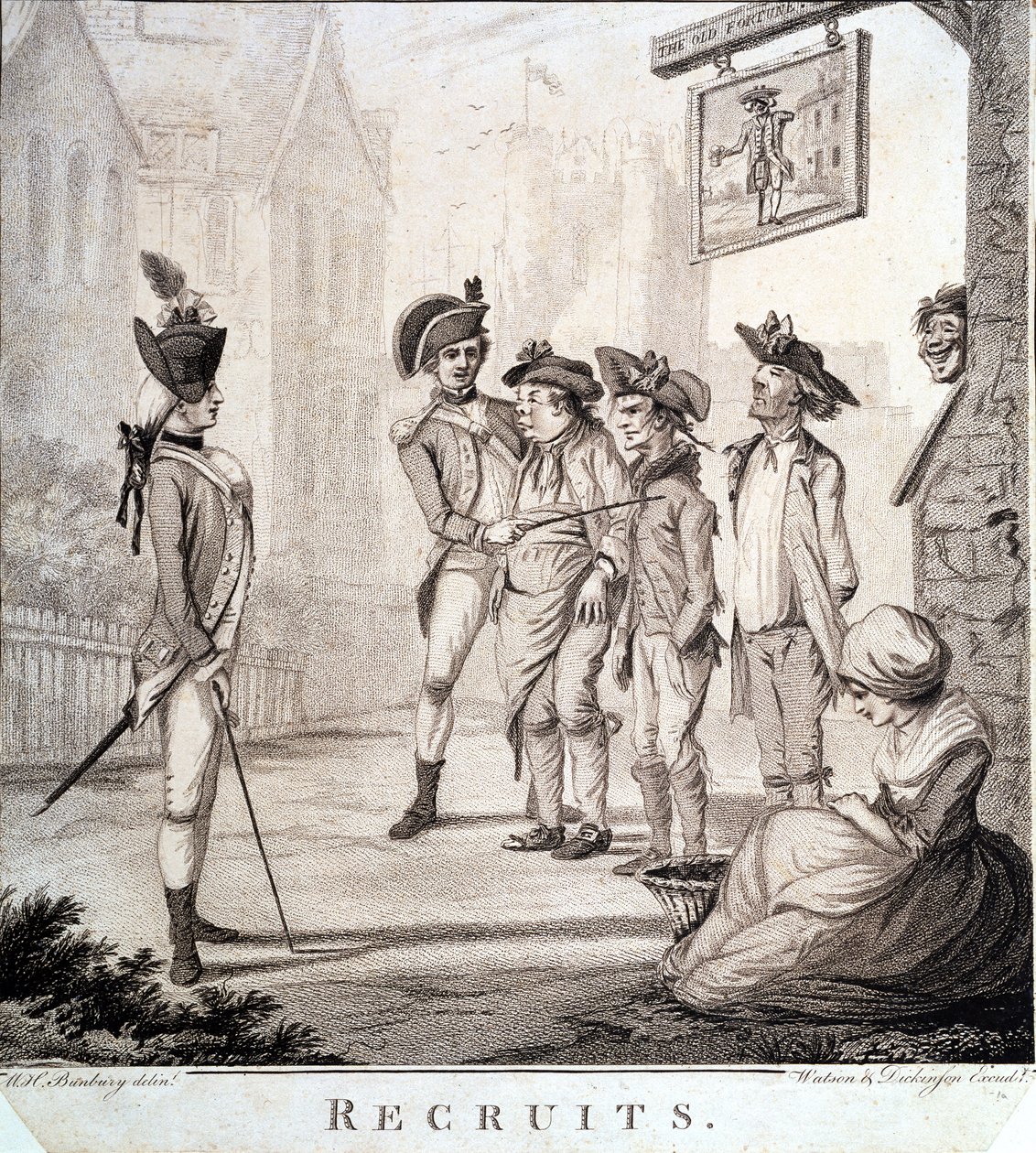 Rekrutter, indgraveret af Watson og Dickinson, 1780 af Henry William Bunbury