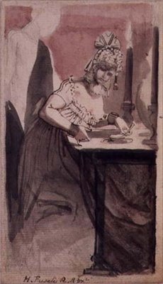 En kurtisane ved hendes toiletbord af Johann Heinrich Füssli