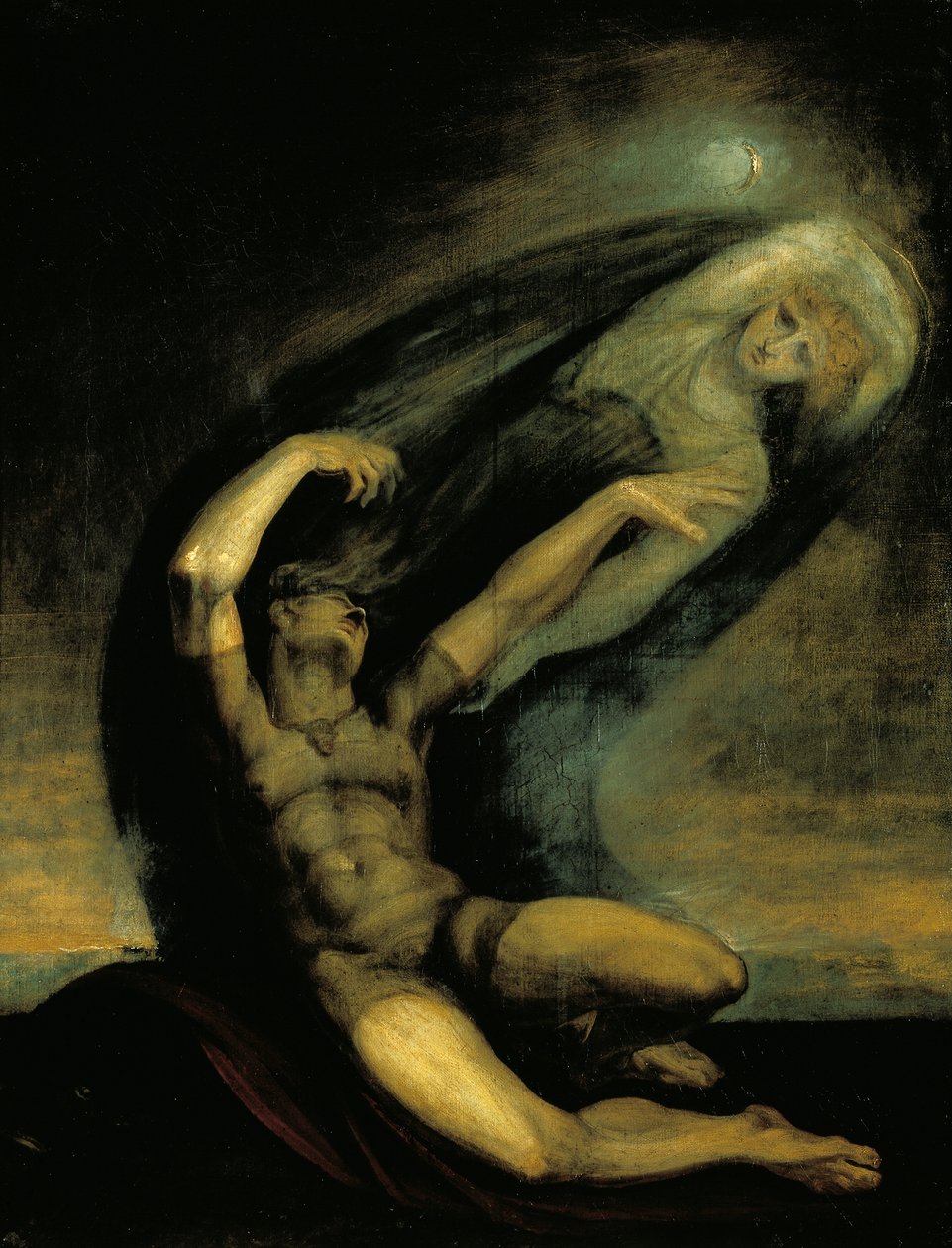 Achilles prøver at gribe fat i skyggen af Patroklos af Johann Heinrich Füssli