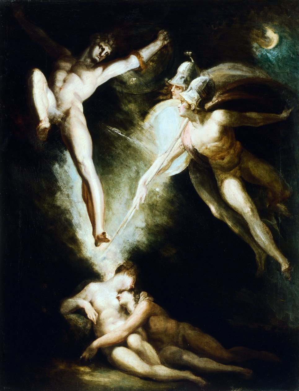 Satan berørt af Ithuriels sværd af Johann Heinrich Fussli (1741-1825) af Johann Heinrich Füssli