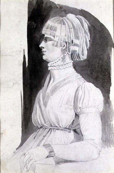 Studie af en kvinde (blyant, pen og vask) af Johann Heinrich Füssli