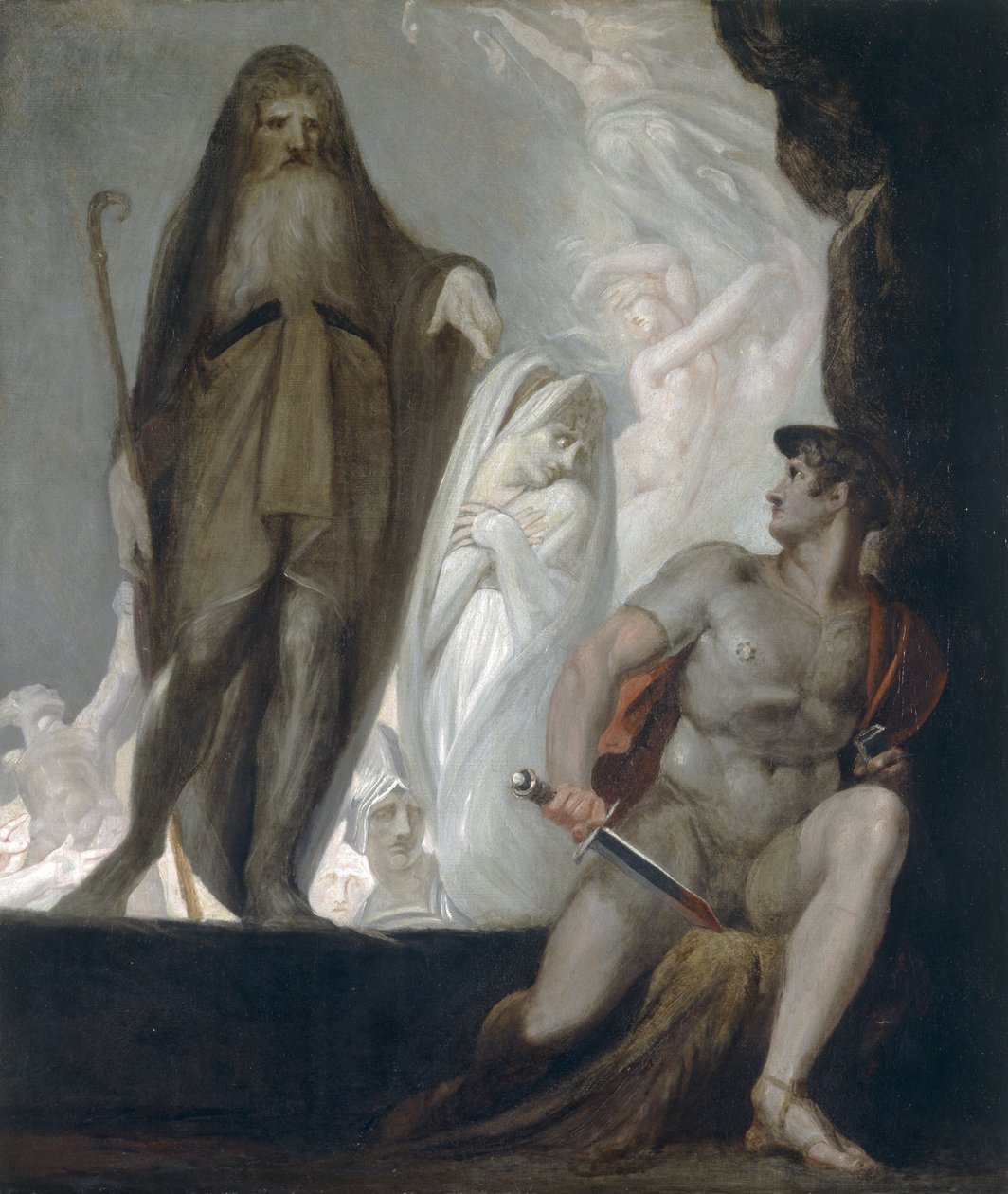 Teiresias forudsiger fremtiden for Odysseus (olie på lærred) af Henry (1741 1825) Fuseli