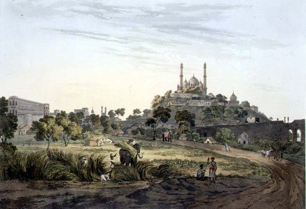 A View at Lucknow, plade VII, graveret af Daniel Havell (1785-1826) 1809 (gravering) af Henry (after) Salt