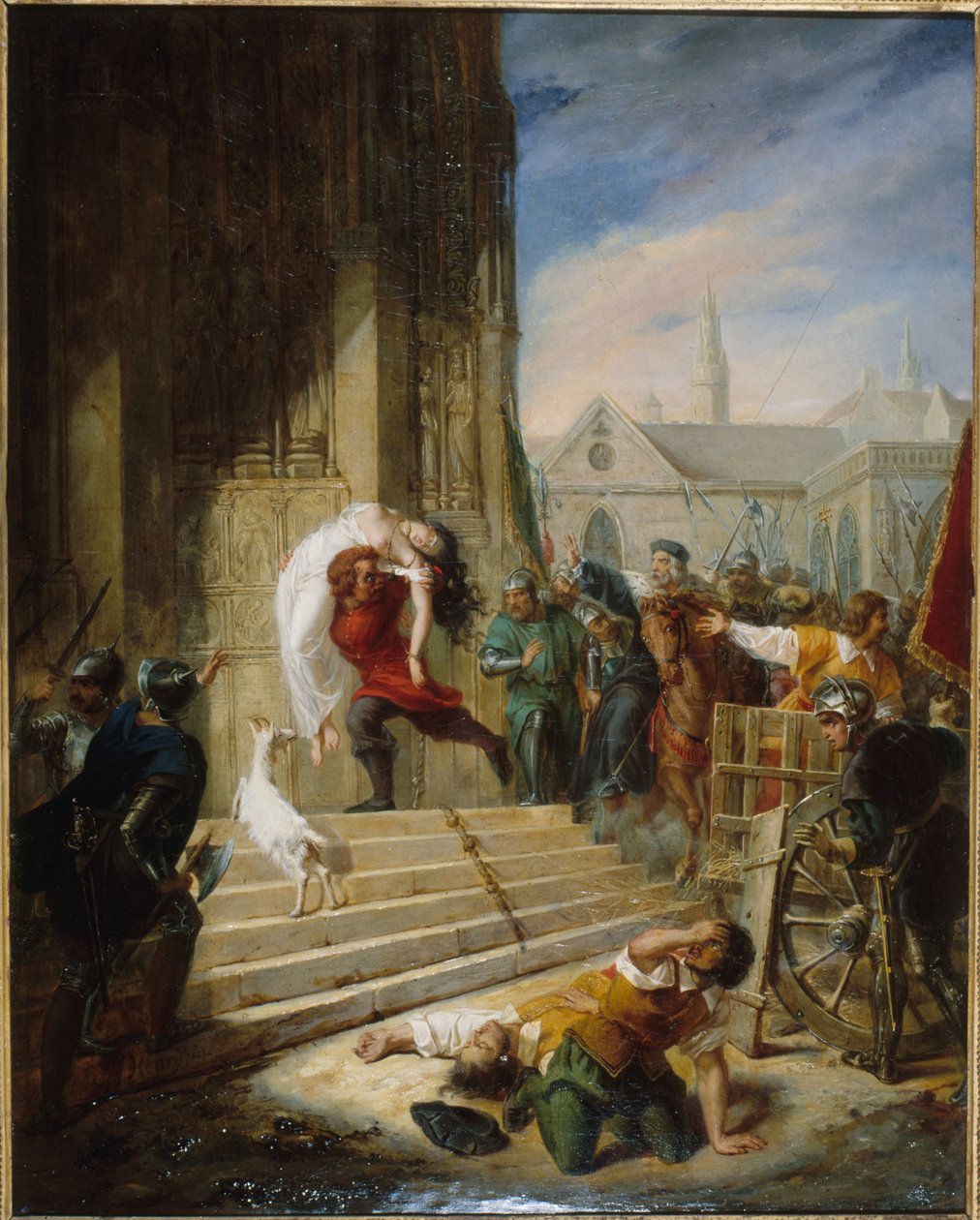 Quasimodo redder Esmeralda fra bødlerne, 1832. af Henry