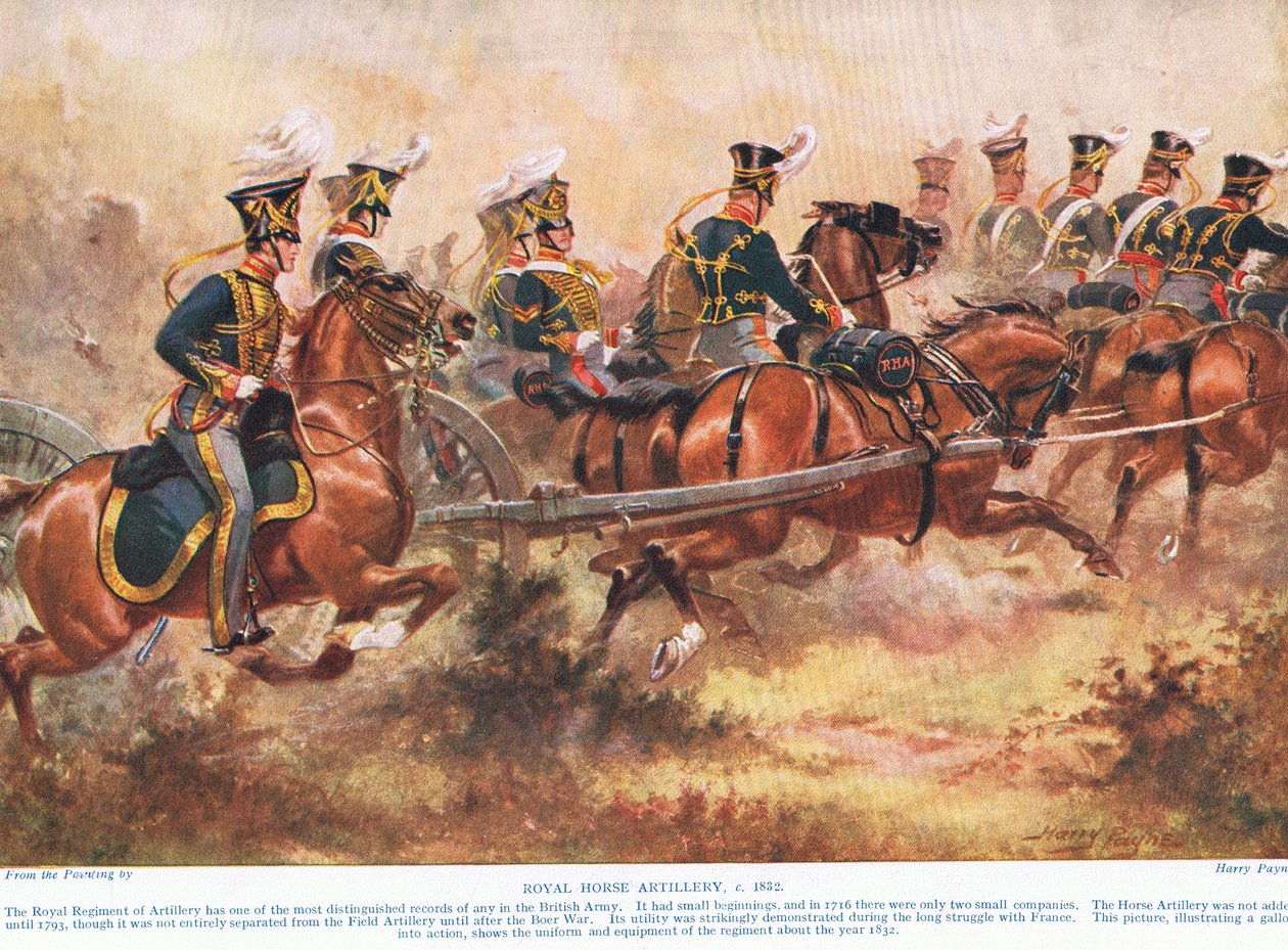 Det kongelige hesteartilleri, ca.1910 af Henry A. Payne