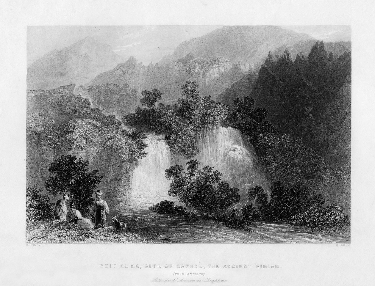 Beit-El-Ma, stedet for den antikke by Riblah, Israel, 1841. af Henry Adlard