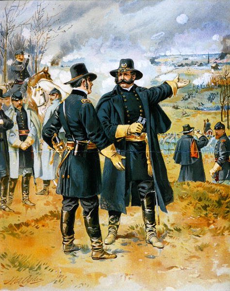 General Burnside (1824-81) ved slaget ved Fredericksburg af Henry Alexander (after) Ogden
