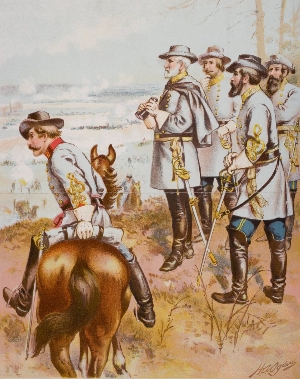 General Robert E. Lee (1807-70) ved slaget ved Fredericksburg, 13. december 1862 af Henry Alexander Ogden