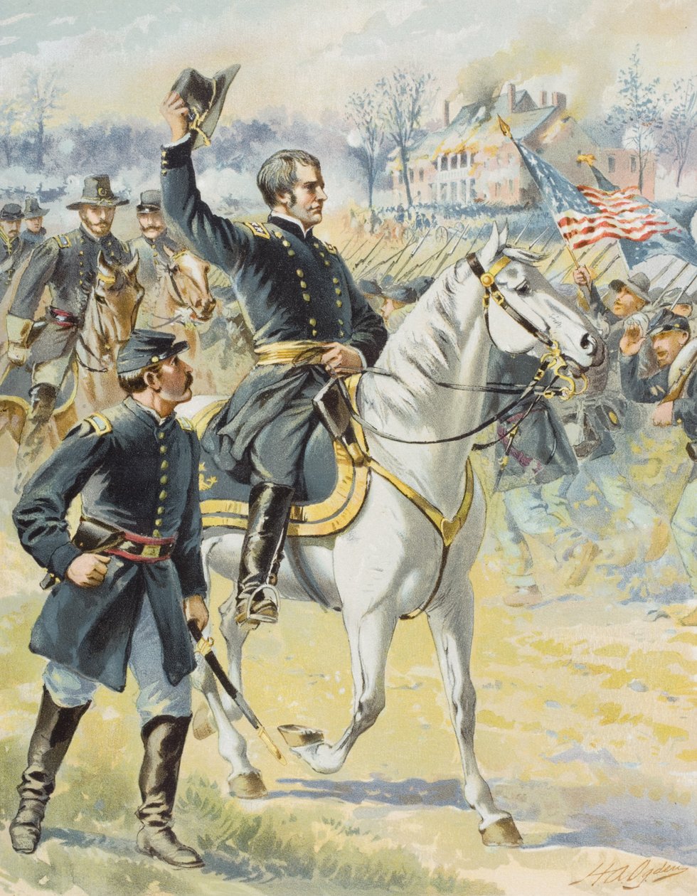 Generalmajor Hooker i slaget ved Chancellorville, Virginia, 3. maj 1863 af Henry Alexander Ogden
