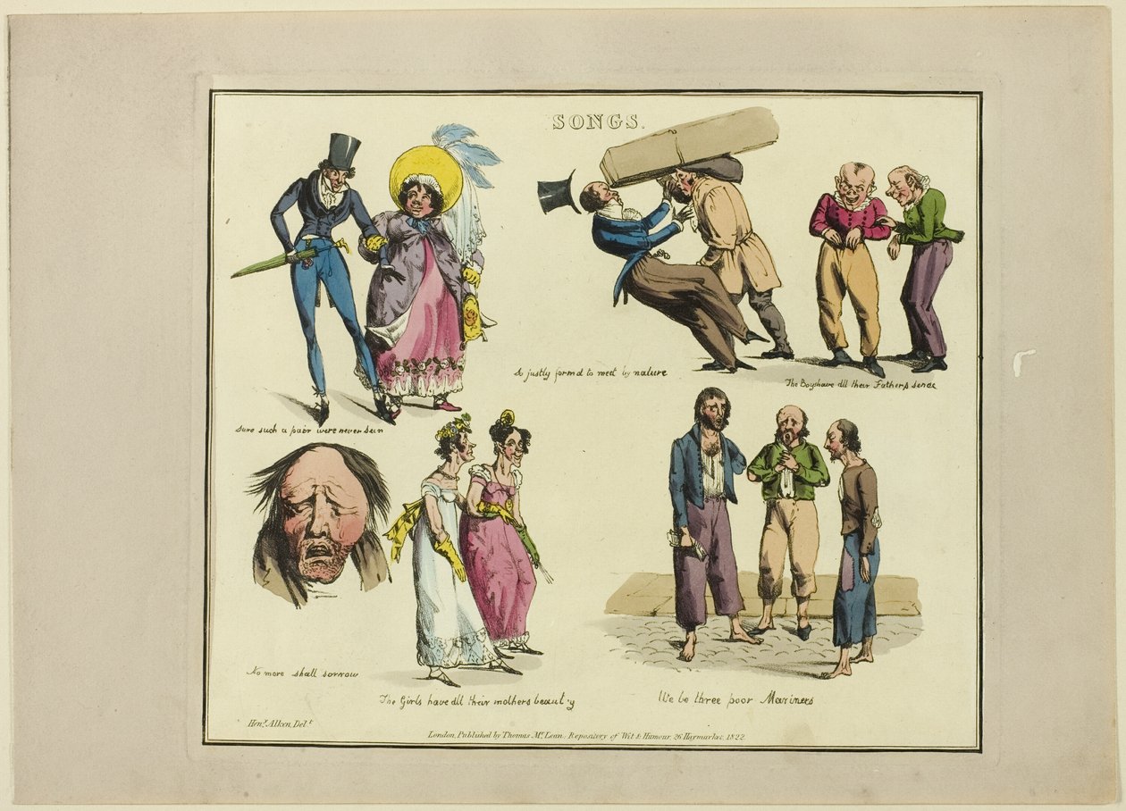 Plade fra illustrationer til populære sange af Henry Alken