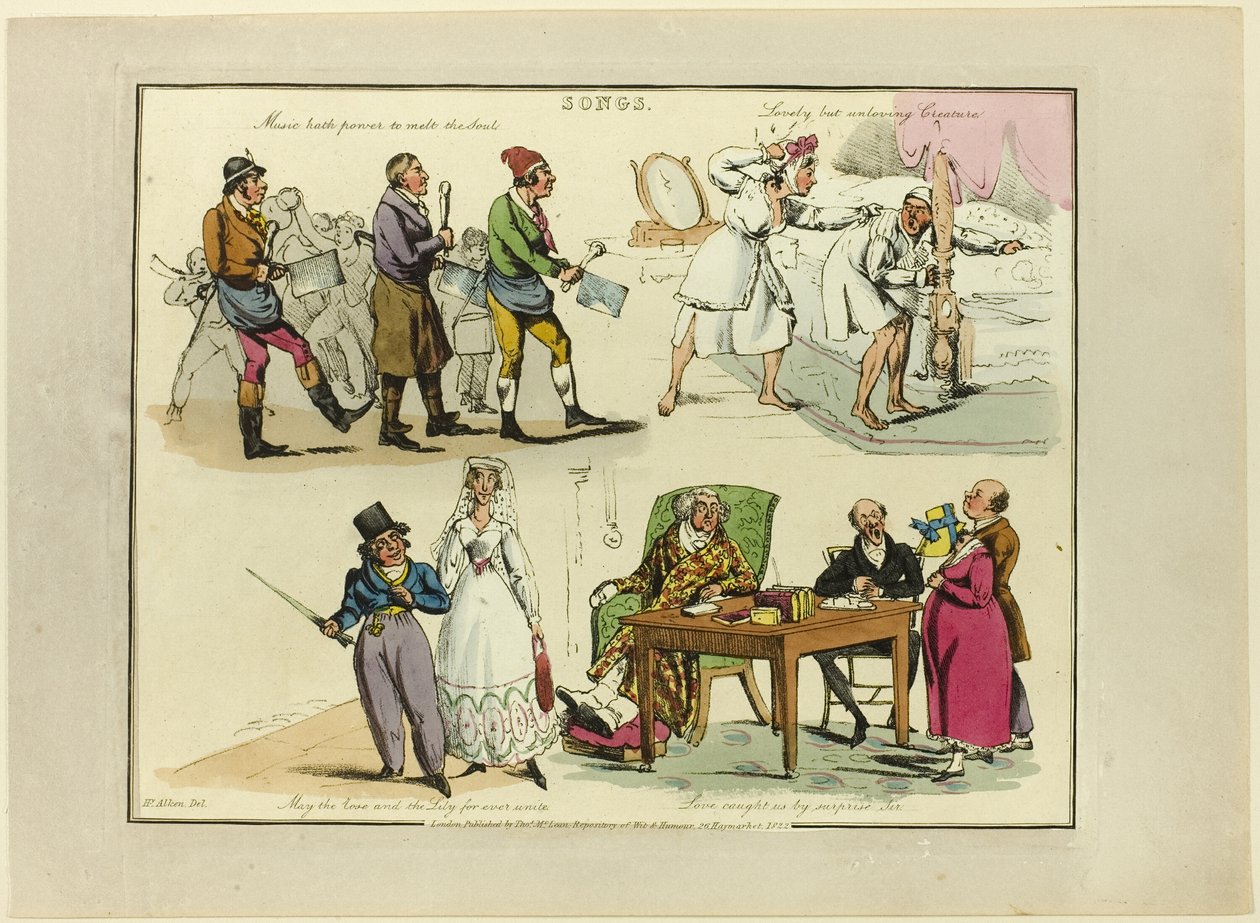Plade fra illustrationer til populære sange af Henry Alken