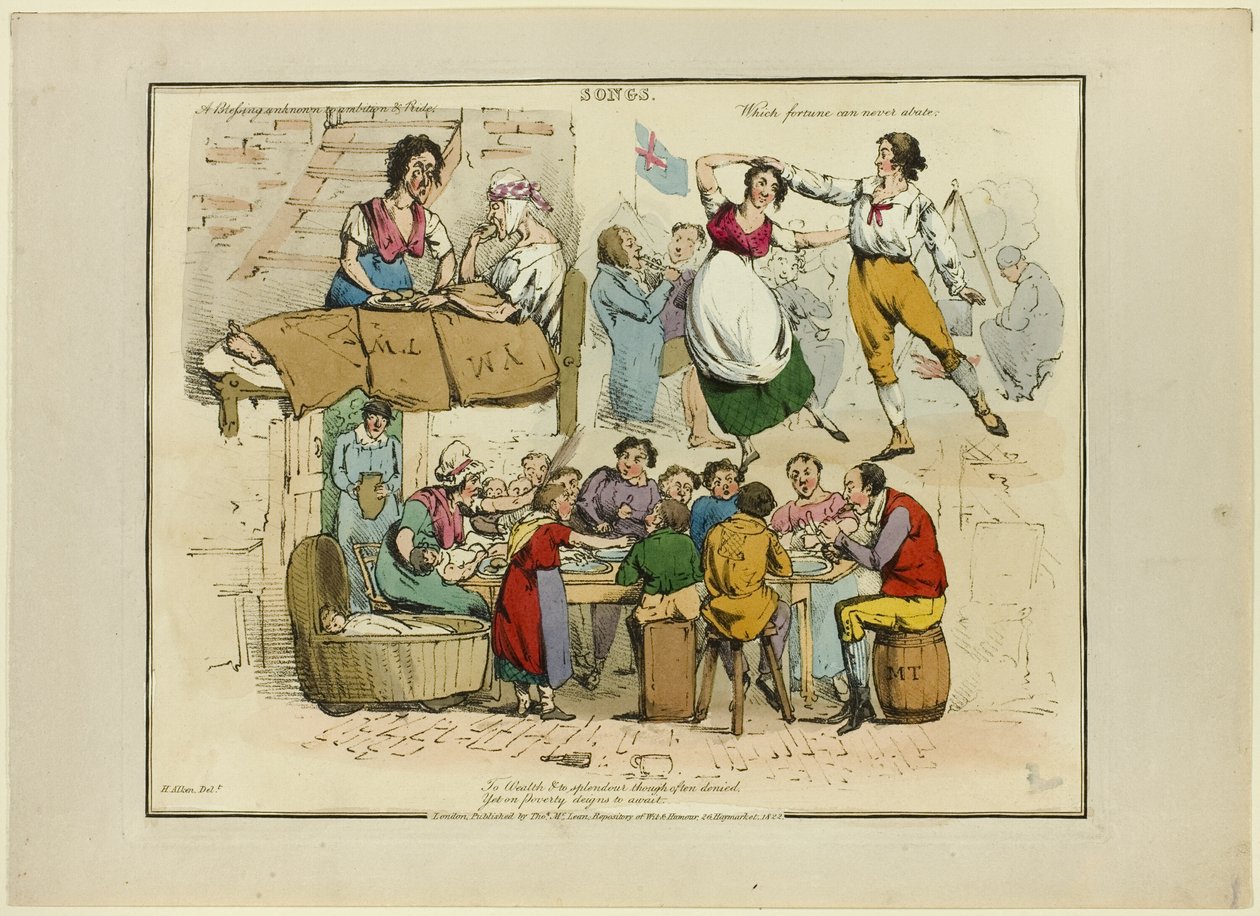 Plade fra illustrationer til populære sange af Henry Alken