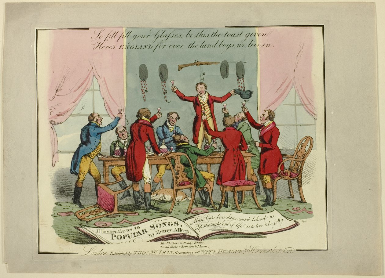 Plade fra illustrationer til populære sange af Henry Alken