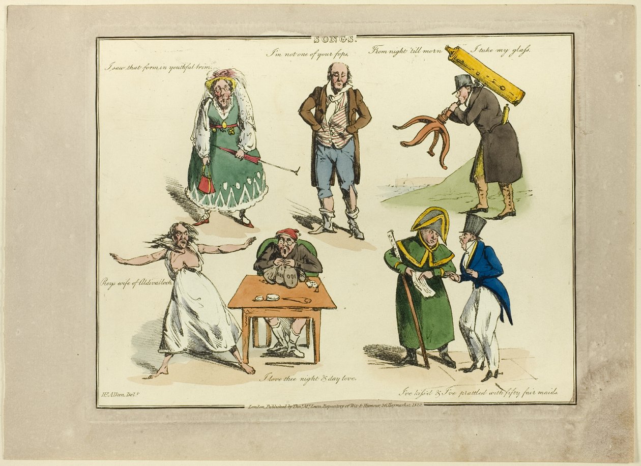 Plade fra illustrationer til populære sange af Henry Alken