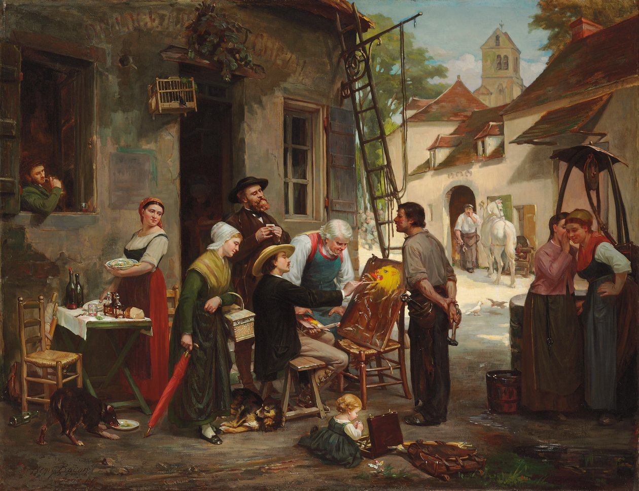 Et nyt skilt til den gamle kro, 1870 af Henry Bacon