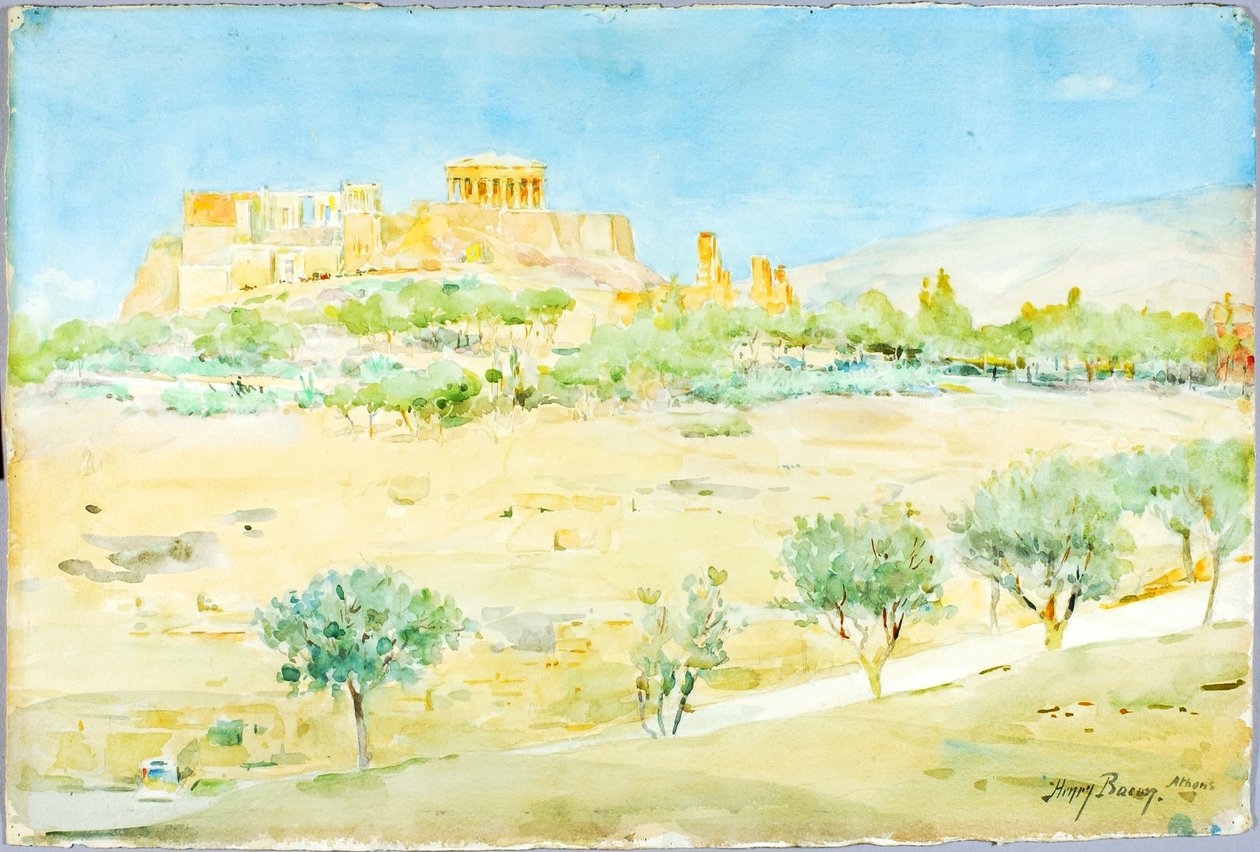 Generel udsigt over Akropolis ved solnedgang af Henry Bacon