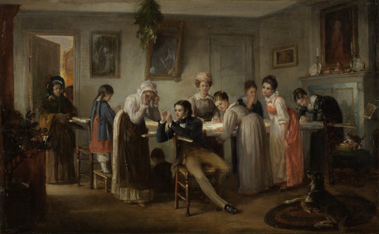 Quilting Party, 1872 af Henry Bacon