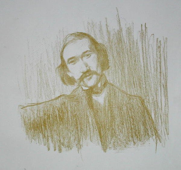 Andre Gide (1861-1942) 1901 (litho) af Henry Bataille