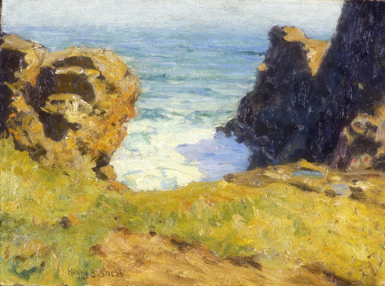 I nærheden af St. Ives, Cornwall, ca. 1914 (olie på lærred) af Henry Bayley Snell