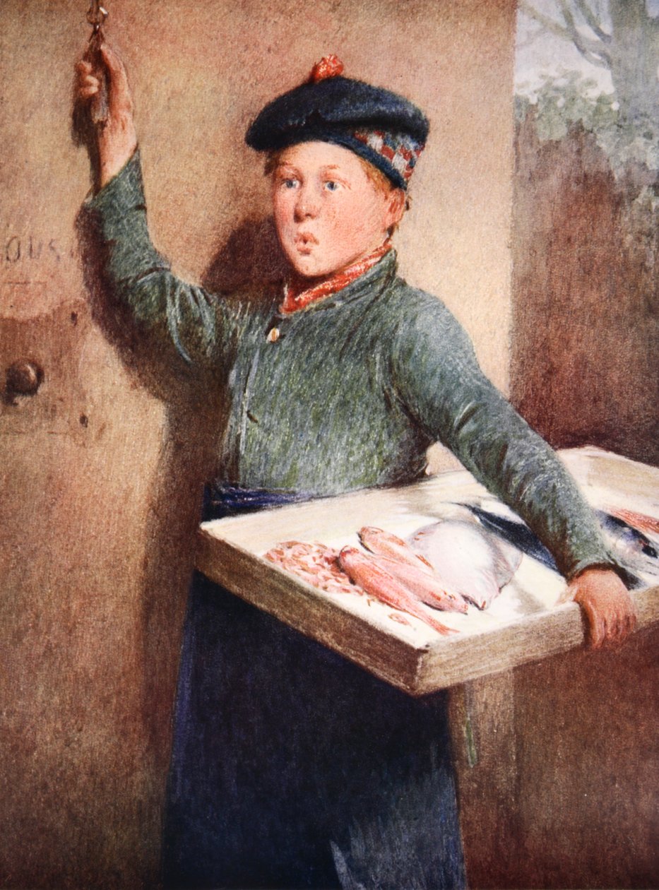 Fiskehandlerens opkald (akvarel på papir) af Henry Benjamin Roberts