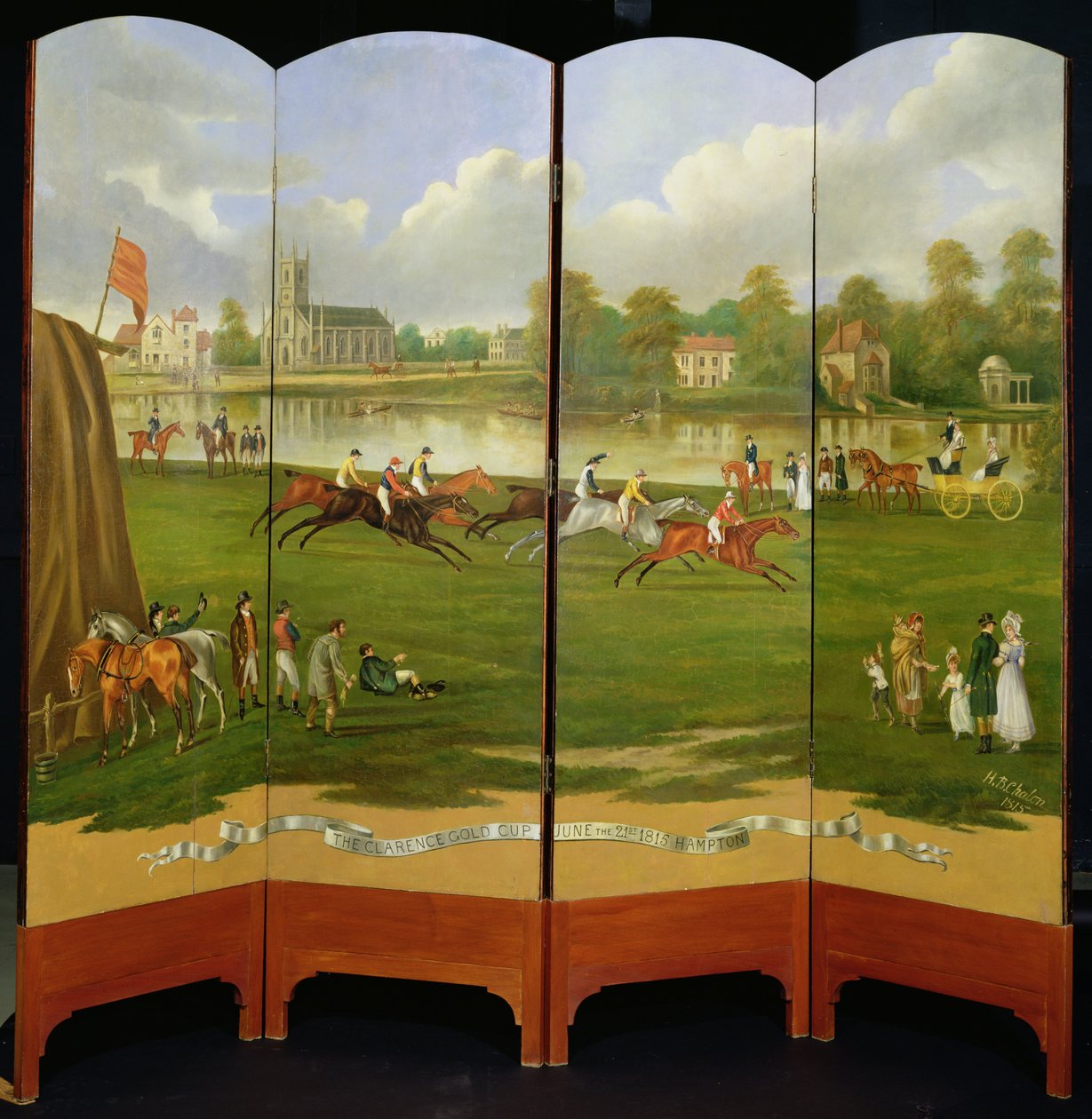 Starten på kapløbet om Clarence Gold Cup i Hampton, onsdag den 21. juni 1815 af Henry Bernard Chalon