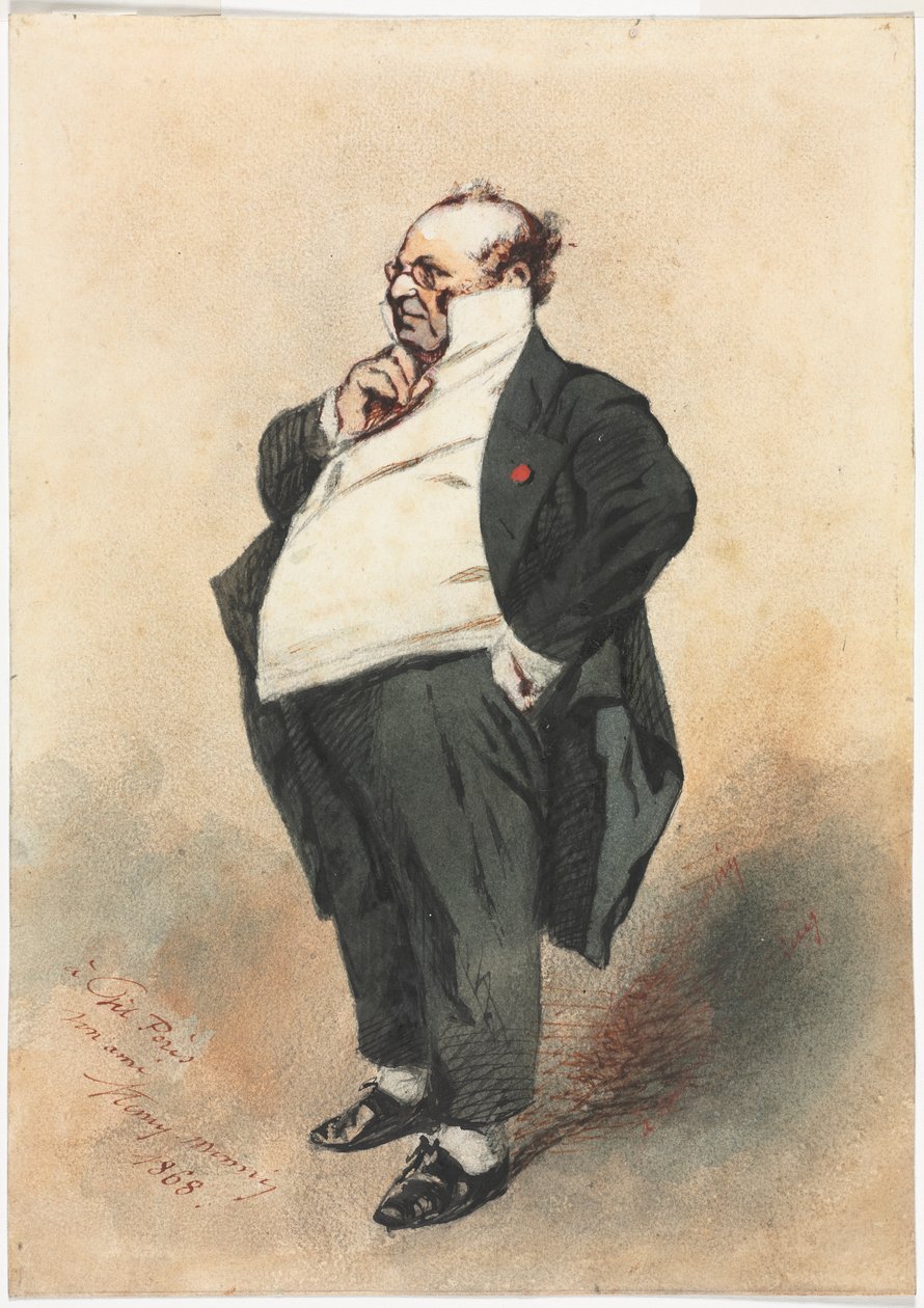 Joseph Prudhomme stående, 1868. af Henry Bonaventure Monnier