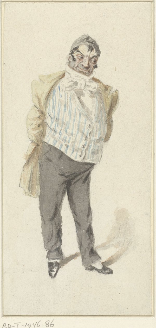 Karikatur af en stående herre af Henry Bonaventure Monnier