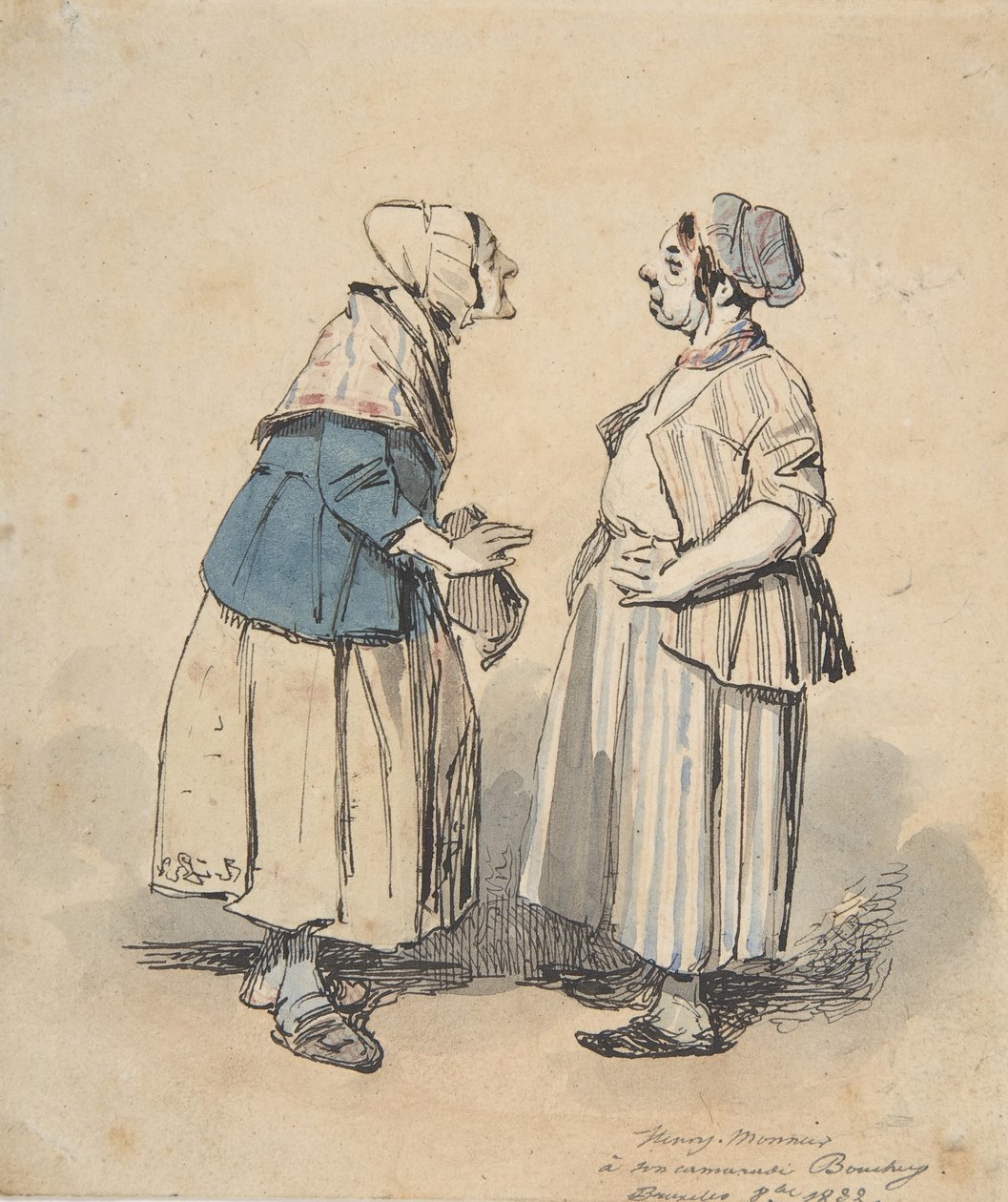 De to sladdere Les Deux Commères, 1832. af Henry Bonaventure Monnier