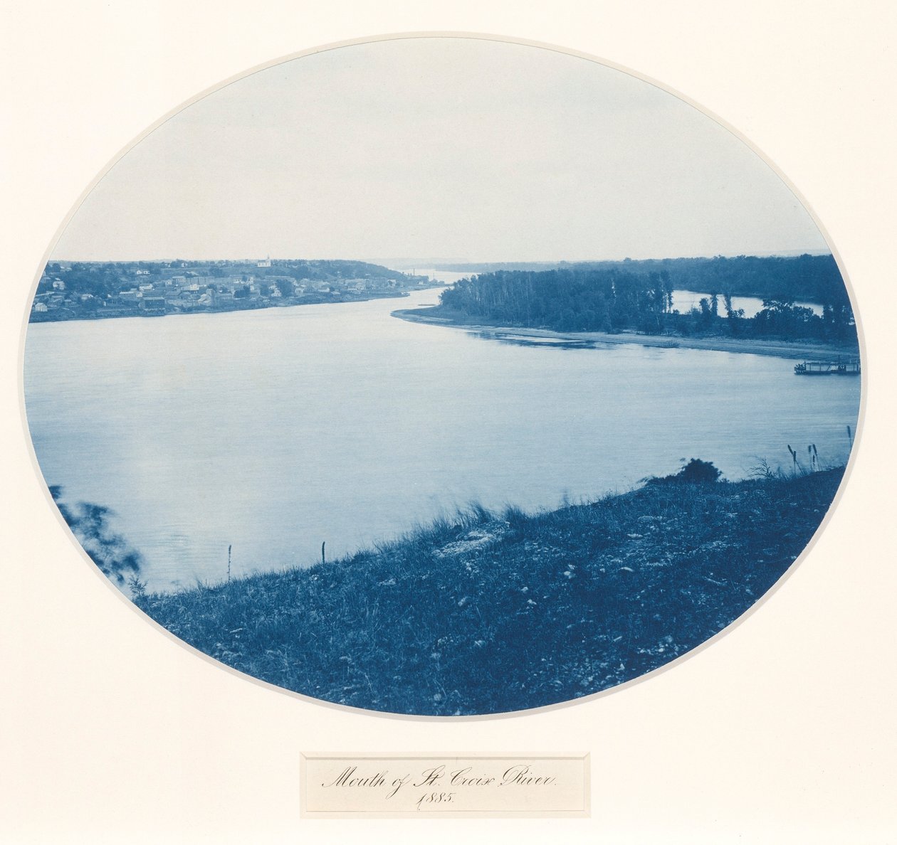 Croix-flodens udmunding, fra serien Upper Mississippi River, Views, Volume I af Henry Bosse