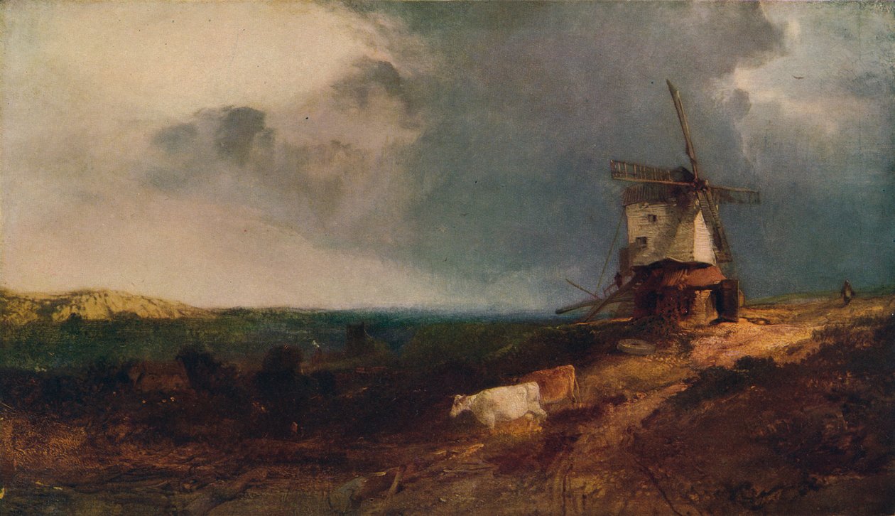 Landskab med vindmølle, 1800-tallet, 1917 af Henry Bright