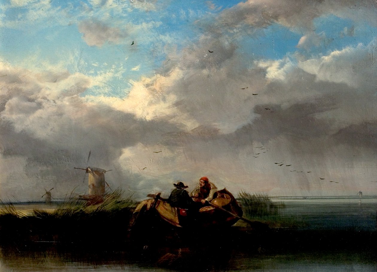 Norfolk Broads med både af Henry Bright