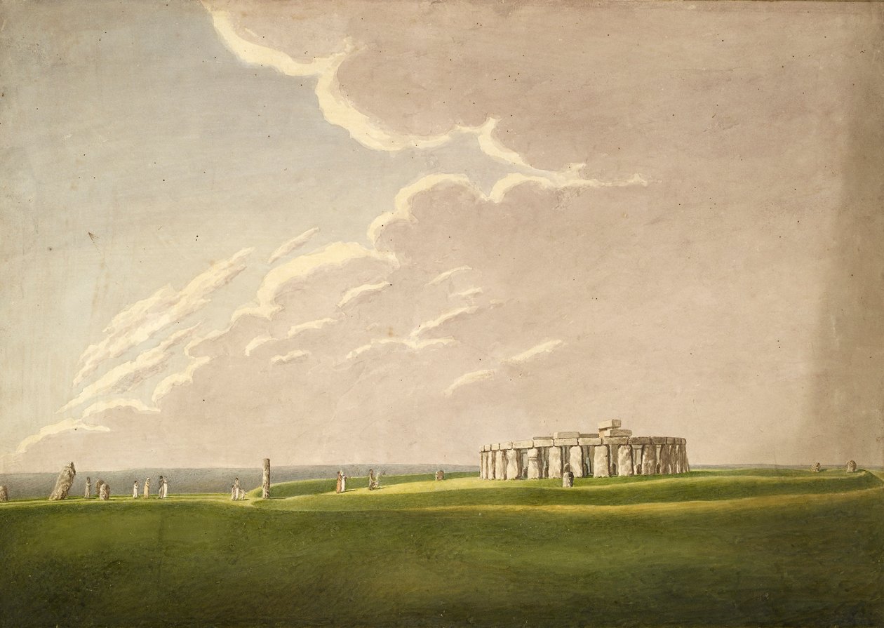 The Grand Antediluvian Temple of Stonehenge: i sin oprindelige tilstand fra nord, 1824-1839 af Henry Browne