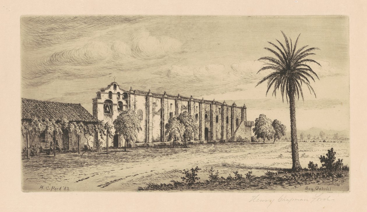 Mission San Gabriel Arcangel af Henry Chapman Ford