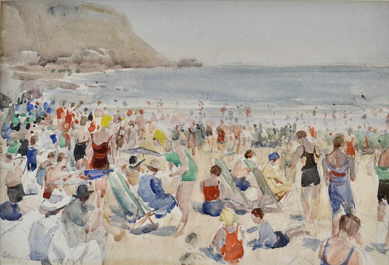 Rannalla, n. 1920-30 (akvarelli) af Henry Charles Brewer