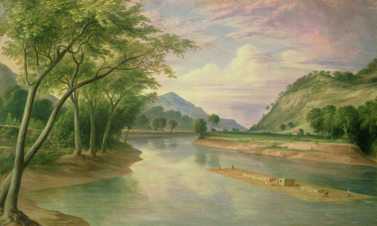 Ohio River nær Marietta, 1855 af Henry Cheever Pratt