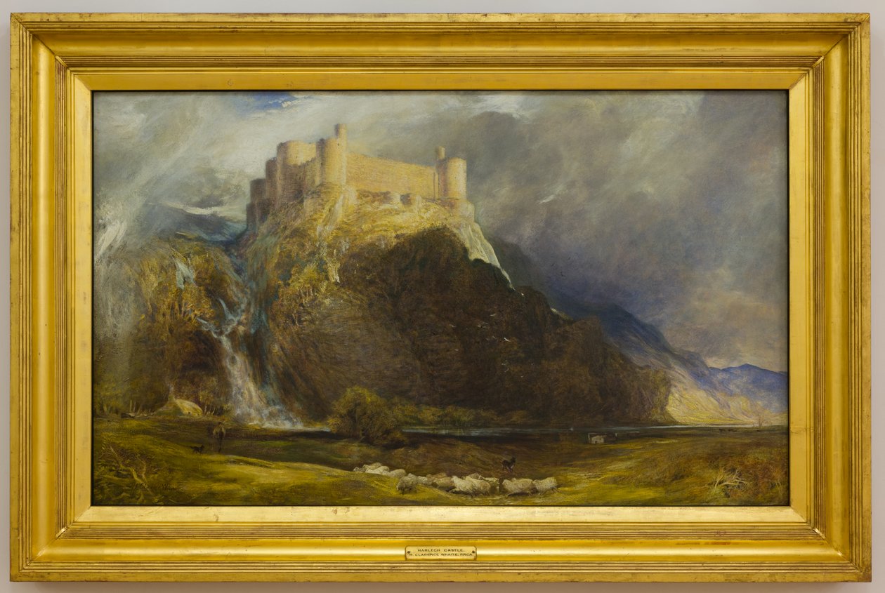 Harlech Castle, Four Square to the Winds that Blow, ca. 1894 (olie på lærred) af Henry Clarence Whaite