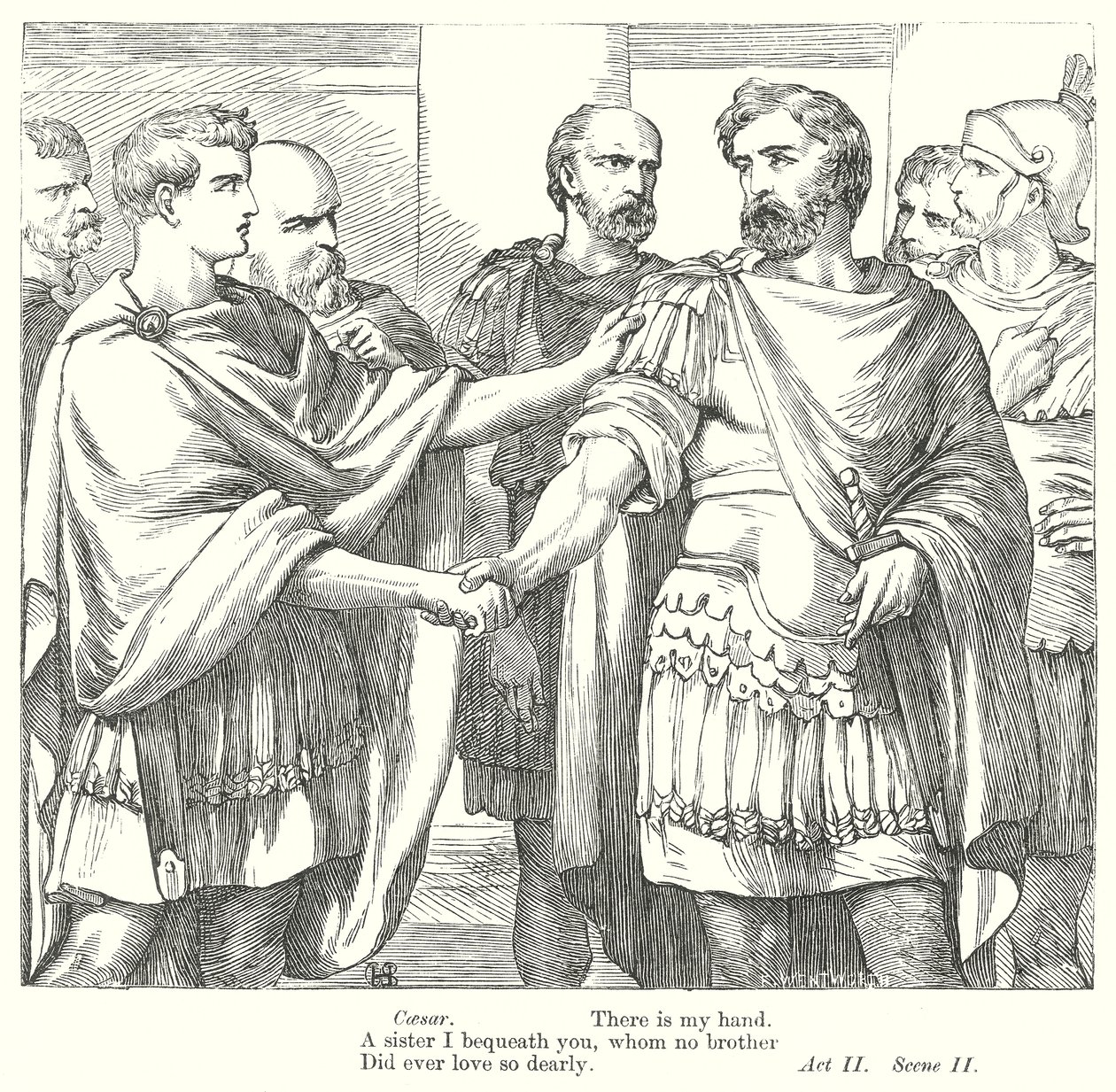 Antonius og Kleopatra (kobberstik) af Henry Courtney (after) Selous