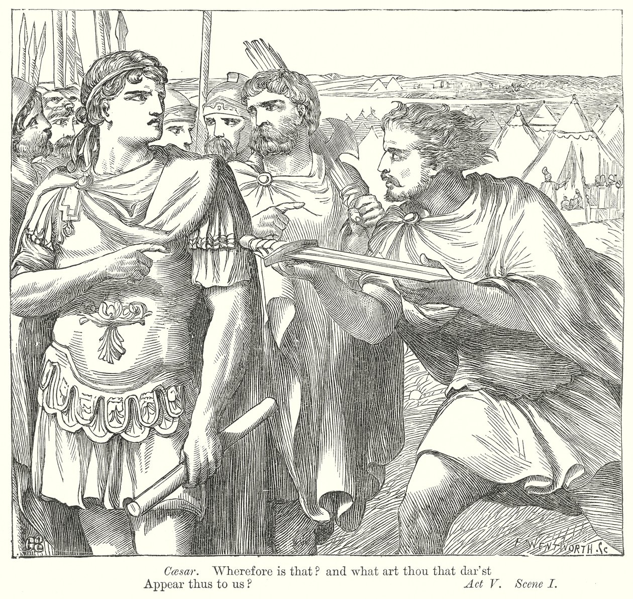 Antonius og Kleopatra (kobberstik) af Henry Courtney (after) Selous