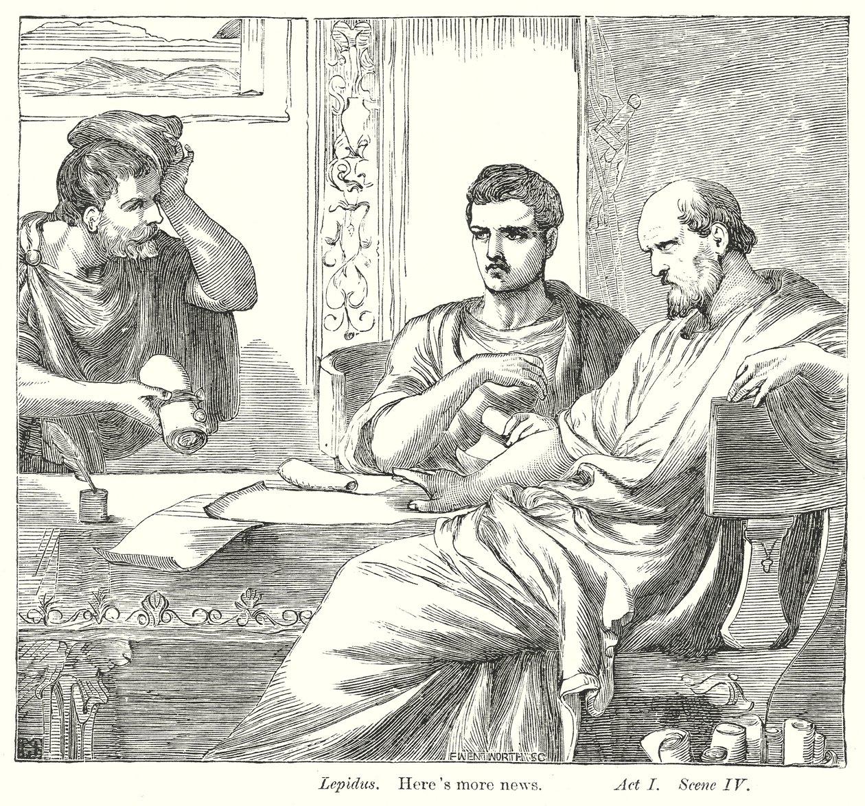 Antonius og Kleopatra (kobberstik) af Henry Courtney (after) Selous