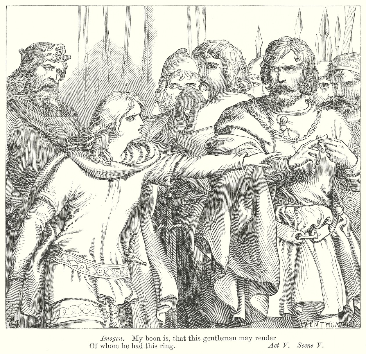 Cymbeline (kobberstik) af Henry Courtney (after) Selous