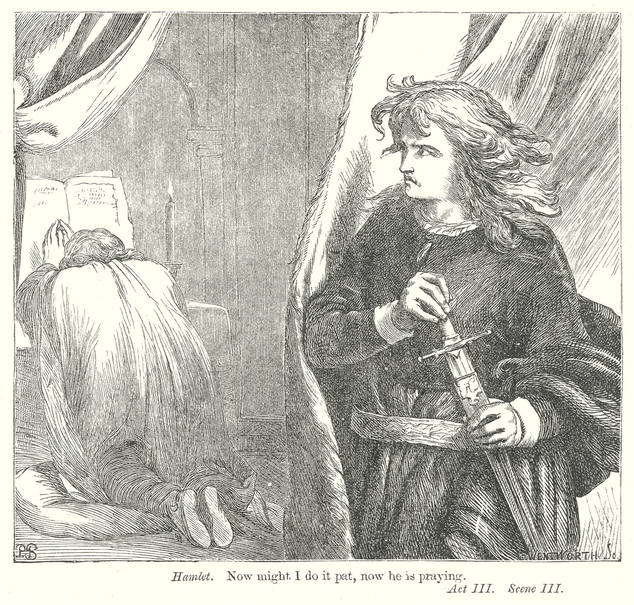 Hamlet (kobberstik) af Henry Courtney (after) Selous